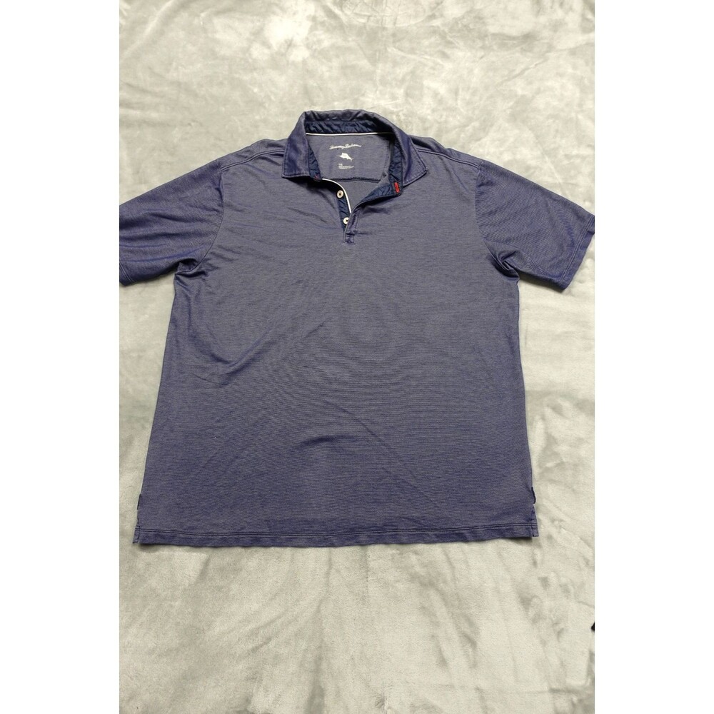 Tommy Bahama Men's Large Blue‎ Golf Outdoor Supima Fishing Polo Shirt